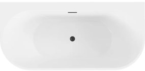 Mexen Oval+, falhoz szabadon álló kád 170 x 80 cm, fehér fényes, fekete matt, 52681708000-70