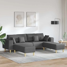 Szövet kanapé párnával 3 pcs Sötétszürke 208 cm szövet