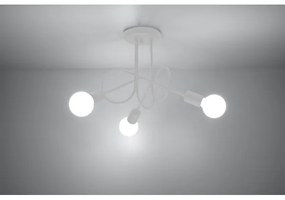 Sollux SL.1431 - Felületre szerelhető csillár LOOP 3xE27/15W/230V fehér