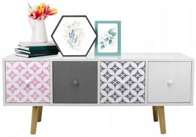 Natasa Retro Komód 4 Fiókkal 5834 Fehér N