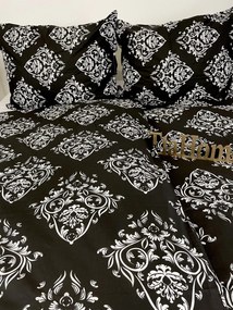Pamut lepedők Ornament fekete TiaHome - 1x Párna 90x70cm, 1x Paplan 140x200cm