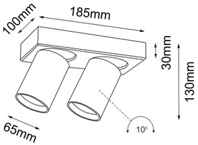 Shilo 7972 - Spotlámpa TARUMI 2xGU10/15W/230V fekete