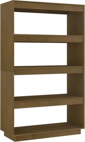 vidaXL mézbarna tömör fenyőfa könyvszekrény/térelválasztó 80x35x135cm