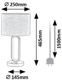 Rabalux 74044 - LED Asztali lámpa DOMIRO 1xE27/60W/230V + LED/8W