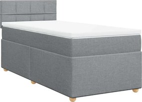 vidaXL világosszürke szövet rugós ágy matraccal 80 x 200 cm
