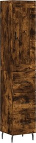 vidaXL füstös tölgy színű szerelt fa magasszekrény 34,5x34x180 cm