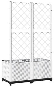 fehér PP rácsos kerti ültetőláda 80 x 40 x 136 cm