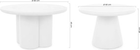 Clav dohányzóasztal 60 cm és Cylindus dohányzóasztal 80 cm - bézs