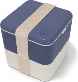 Monbento Négyzet alakú ételhordó doboz 1,7 l Kék Natúr