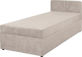 Boxspring ágy, egyszemélyes, bézs, 90x200, univerzális, SUPA