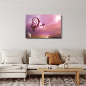 Kép - Tündér egy lebegő szigeten (90x60 cm)