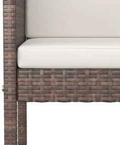 vidaXL 5 részes barna polyrattan kerti bárszett párnákkal