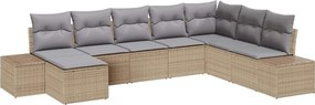 vidaXL Kerti Kanapé Szett párnával 8 pcs polirattan
