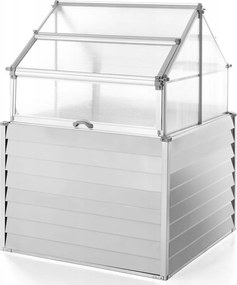 Kerti emelt ágy, ezüst, strapabíró, 120 x 120 x 169 cm