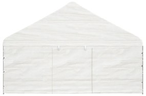 Fehér polietilén pavilon tetővel 5,88 x 2,23 x 3,75 m