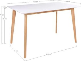 Étkezőasztal fekete asztallappal 70x120 cm Vojens – Bonami Essentials