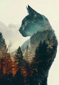 Poszter 70x100cm Macskaszellem erdő