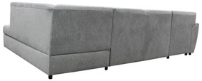 SERPA U-alakú, kihúzható, jobb oldali sarokgarnitúra tárolóval, szürke