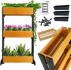 3 Virágtartó Állvány Gyógynövények Virágok Erkély Virágágyás Világos Barna