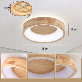 Brilagi-LED Mennyezeti lámpatest FALCON WOOD LED/30W/230V 3000/4000/6000K 45 cm fa