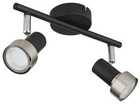 Globo 57917-2N - Spotlámpa  MASON 2xGU10/25W/230V fekete/ezüst