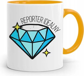 Sárga Bögre Ajándék Riporter Újságírónak fényképes nyomtatással