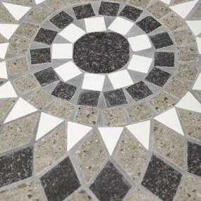 Kerti bútor szett 1+2, fém, kerámia mozaik, szürke, US1500 SET