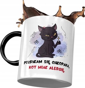 Fekete Bögre Cicával Cuki Ajándék Nyomtatott Fotóval