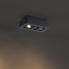 Lekerekített felületre szerelhető spotlámpa fekete 2-lámpás forgatható és dönthető - Dox