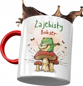 Piros Bögre Boxernek Békás Boxer Bögre Nyomtatott Fotóval