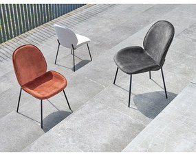 Hella szürke étkezőszék bársony kárpitozással és fém szerkezettel - Canett