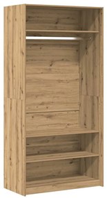 gardróbszekrény artisan tölgy 100x50x200 cm gépelt fa