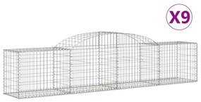 9 db íves horganyzott vas gabion kosár 300x50x60/80 cm