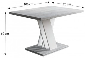 Masiv dohányzóasztal fehér/beton N