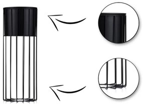 Fém virágcserép LOFT 55x20 cm fekete