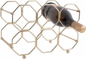 Bortartó Állvány 6 Palackhoz Fém Arany Méhsejt 31 X 22 X 16,5