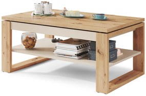 Mazzoni NUO Artisan Tölgy/Bézs (Pezsgő) - MODERN DOHÁNYZÓASZTAL MEGEMELHETŐ ASZTALLAPPAL