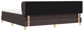 Boxspring Ágy Matrac Sötét Barna 200x200 cm Szövet
