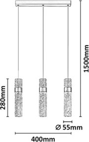 RÁBALUX 72187 ONIXO Többágú Függesztett Lámpa IP20
