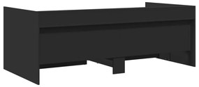 fekete kanapéágy fiókkal matrac nélkül 100x200 cm