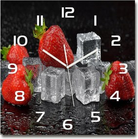 Modern üveg falióra Eper jéggel 60x60cm