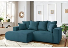 Kék bársony sarokkanapé Enjoy – Bobochic Paris