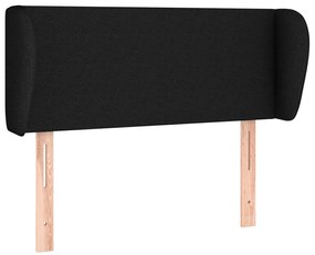 fekete szövet fejtámla szárnyakkal 93x23x78/88 cm