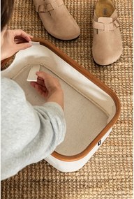 Krémszínű textil tárolódoboz 38x26x16 cm Bamboo/Linen – Bigso