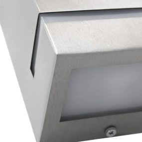 2 db ezüstszínű négyszögű kültéri fali lámpa 35 W