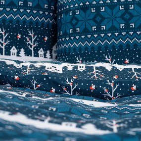 4Home Winter village pamut ágyneműhuzat, 160 x 200 cm, 70 x 80 cm