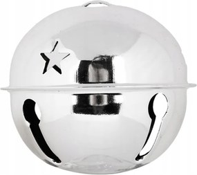 Fém karácsonyi dísz ezüst csengettyű M 9x9 cm