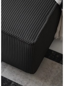 Antracitszürke kordbársony kinyitható sarokkanapé (jobb oldali) Brave Dave – Miuform