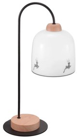 Kolarz A1352.71.Gr.100 - Asztali lámpa NONNA 1xE27/60W/230V szarvas tölgy/fehér/szürke