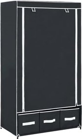 vidaXL fekete szövet ruhásszekrény 87 x 49 x 159 cm
